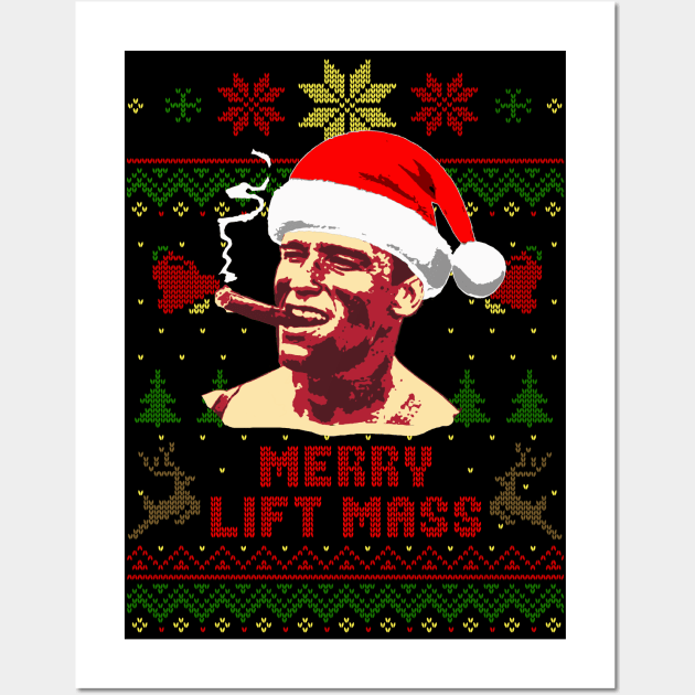 Arnold Schwarzenegger Merry Lift Mass Wall Art by Nerd_art